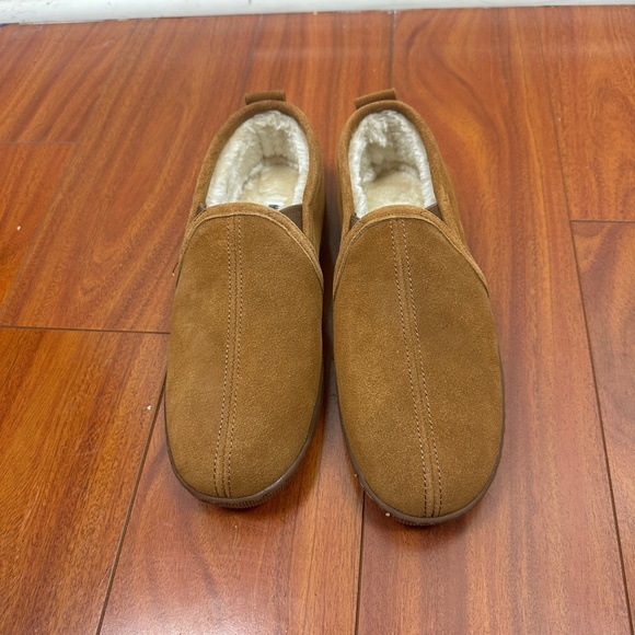 MINNETONKA Romeo Tan Suede Slipper Men's 9 Pile Lined - Picture 2 of 4